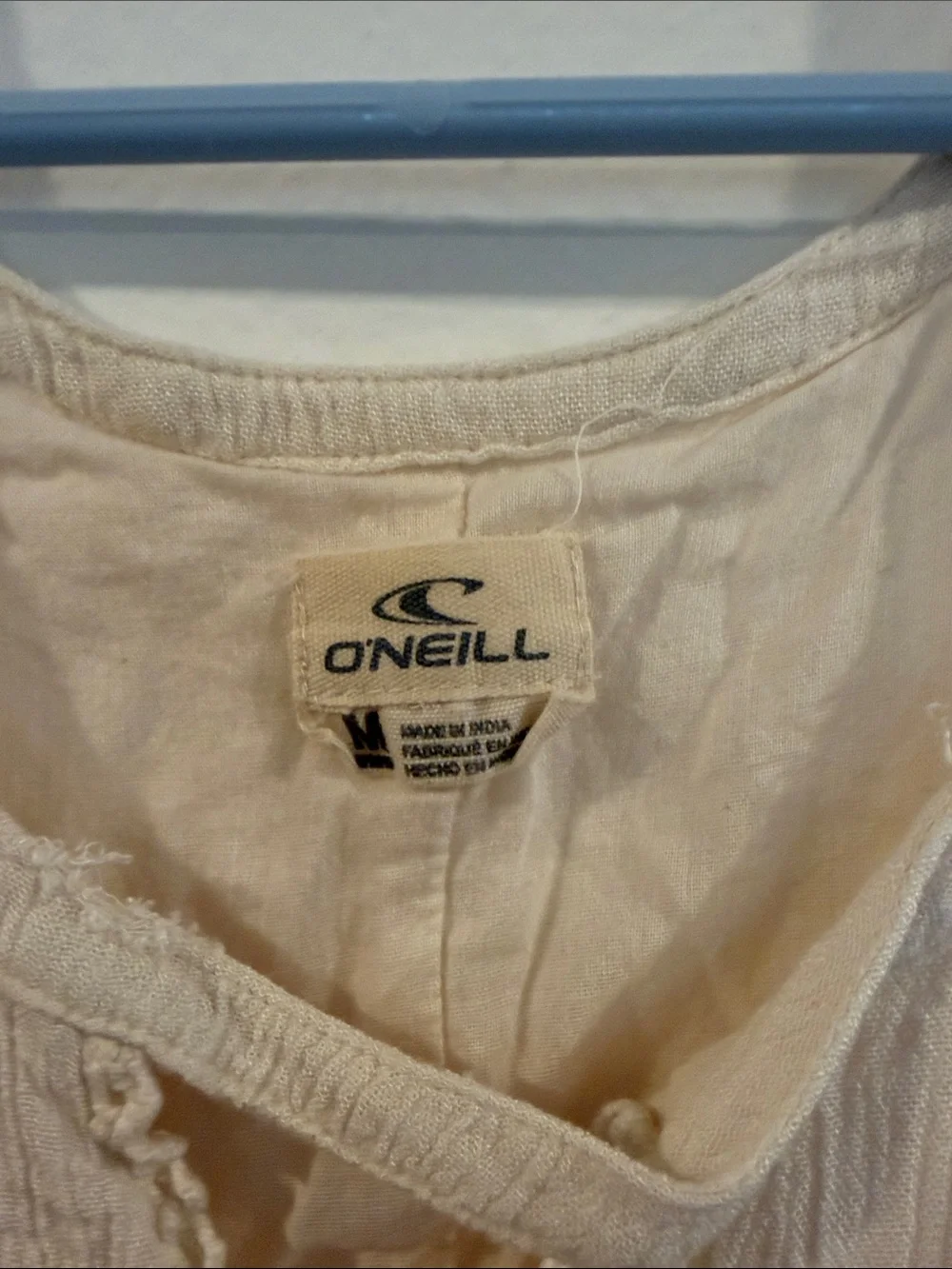 O'Neill Cream Mini Dress with Multicolor Floral Embroidery